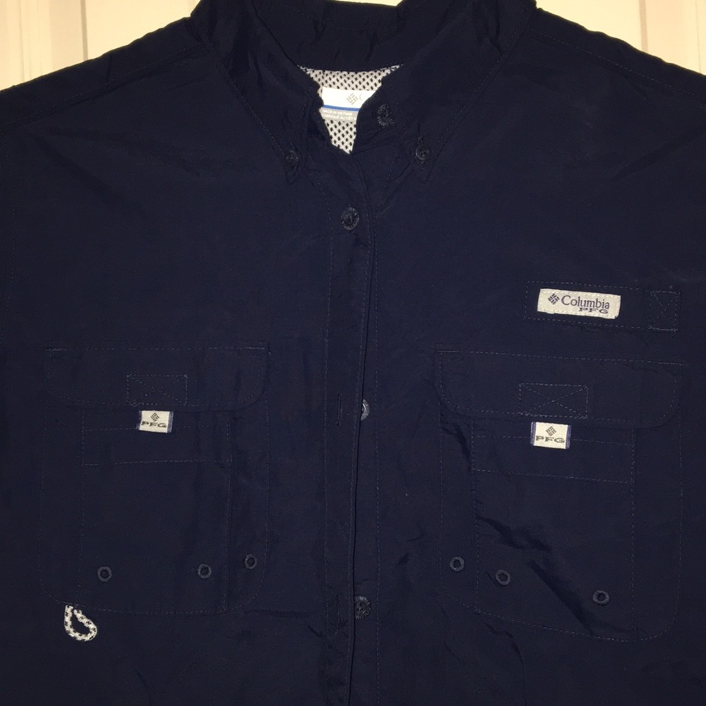 Navy Columbia fishing shirt
